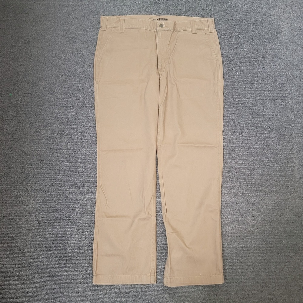 Carhartt Size 38x30 Relaxed Fit Twill Work Pant Mens Khaki BN0095-M